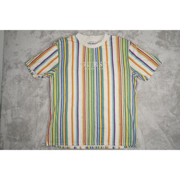 Guess Originals Rainbow Stripe Tee – Size L - Picture 2 of 6